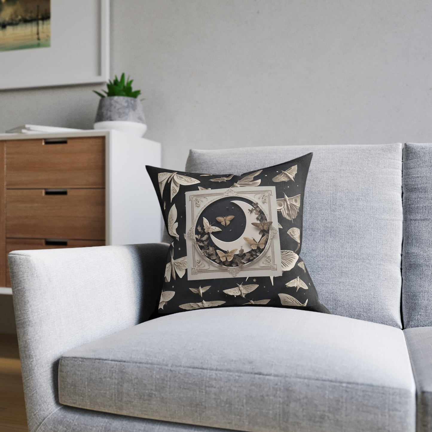 Moon & Moth Decorative Pillow | 3 sizes
