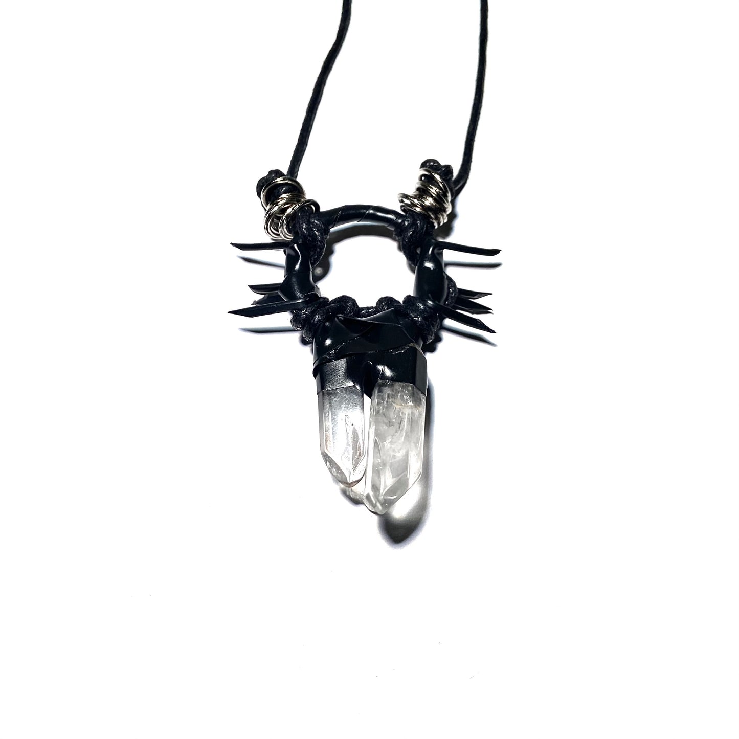 Corded Nightside Necklaces | Crescent Moon Urban Industrial Pendants