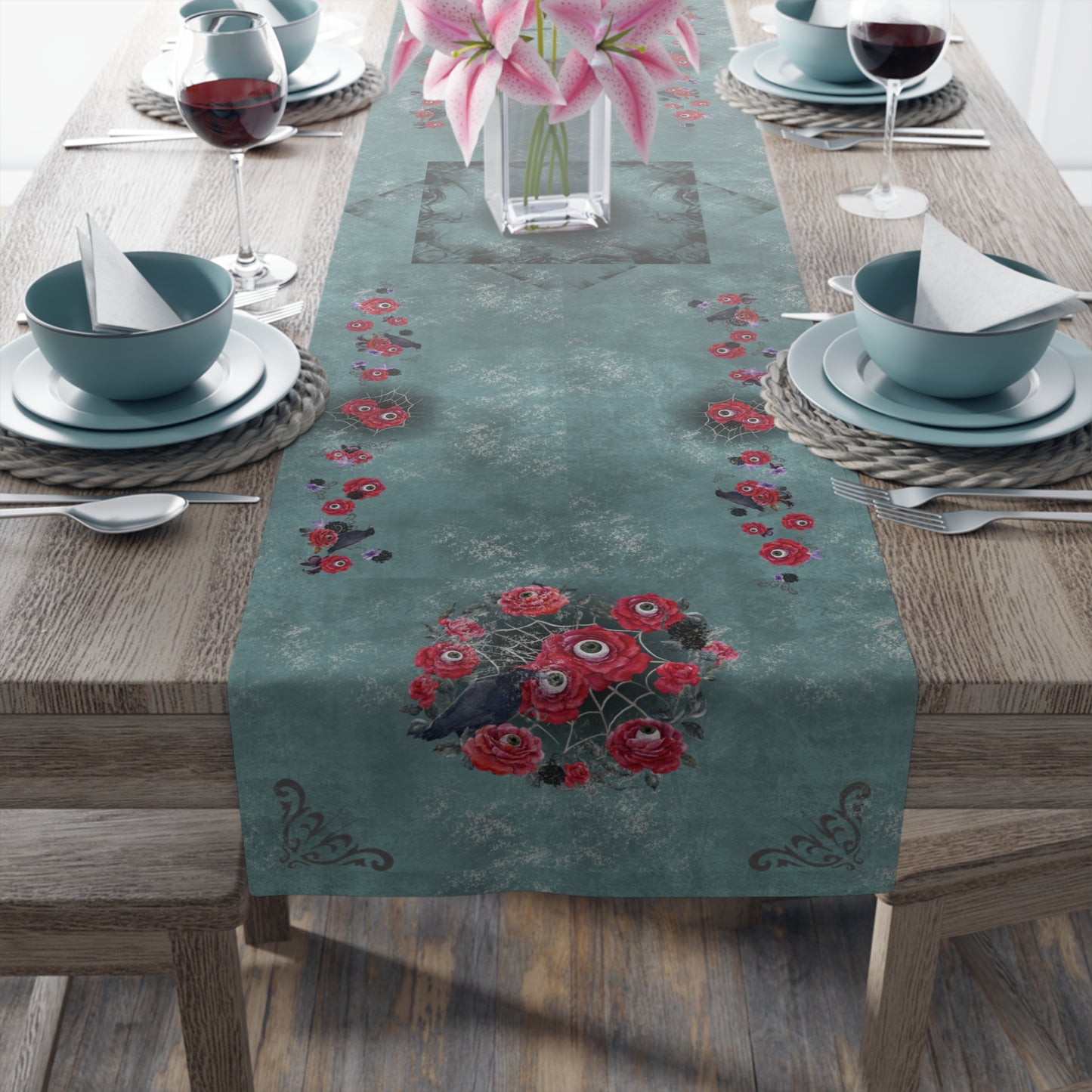 Ocular Floral Table Runner | (Poly)