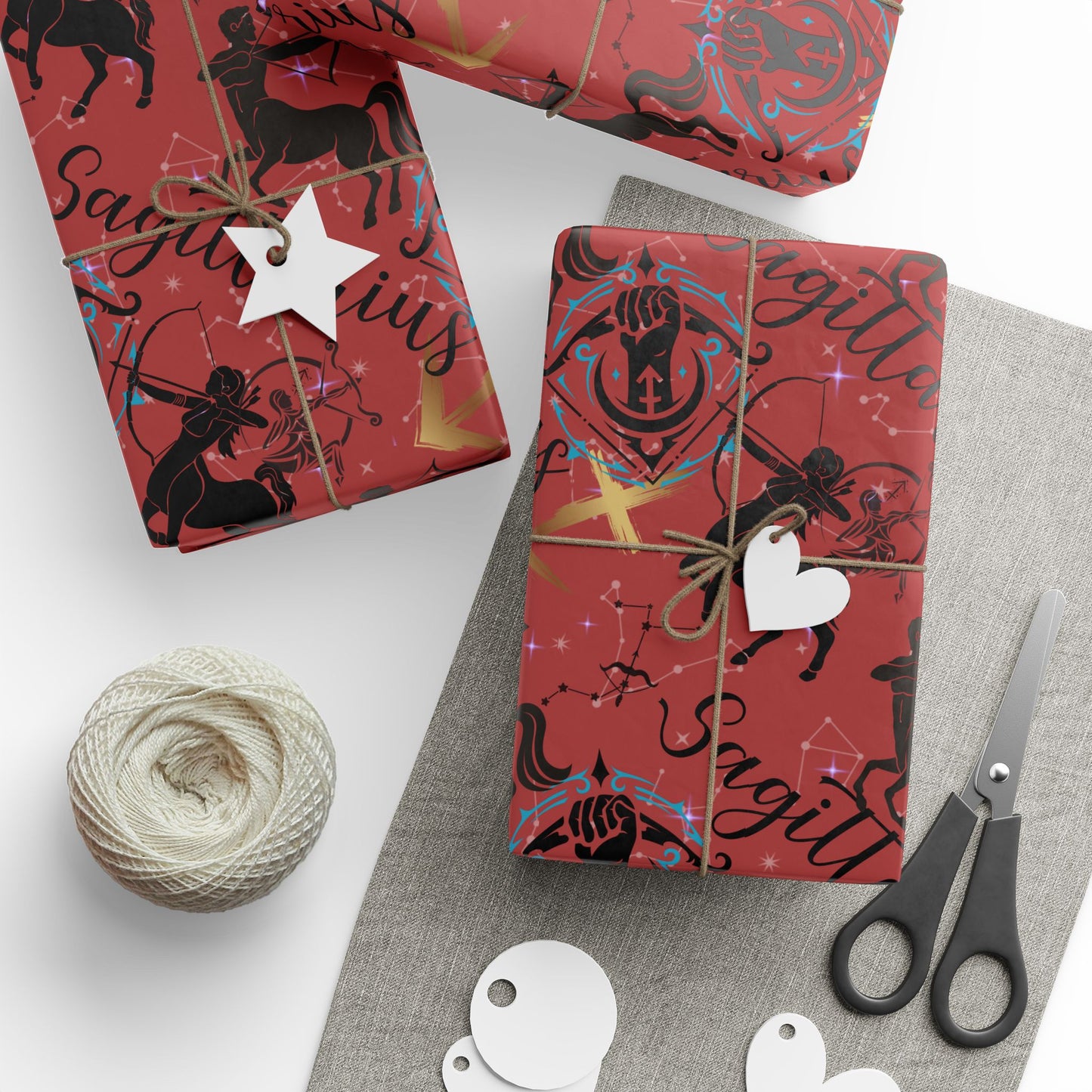 Sagittarius | Red | Zodiac Birthday Wrapping Papers