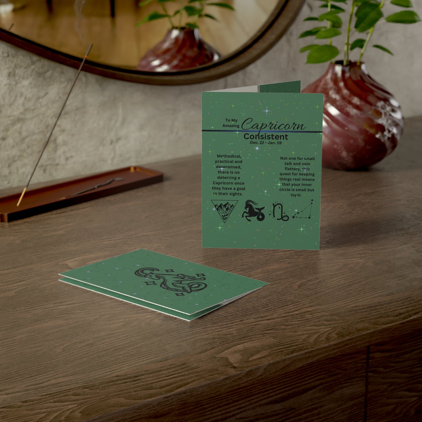 Capricorn Zodiac Greeting Cards | Astrology Card (1, 10 pcs)