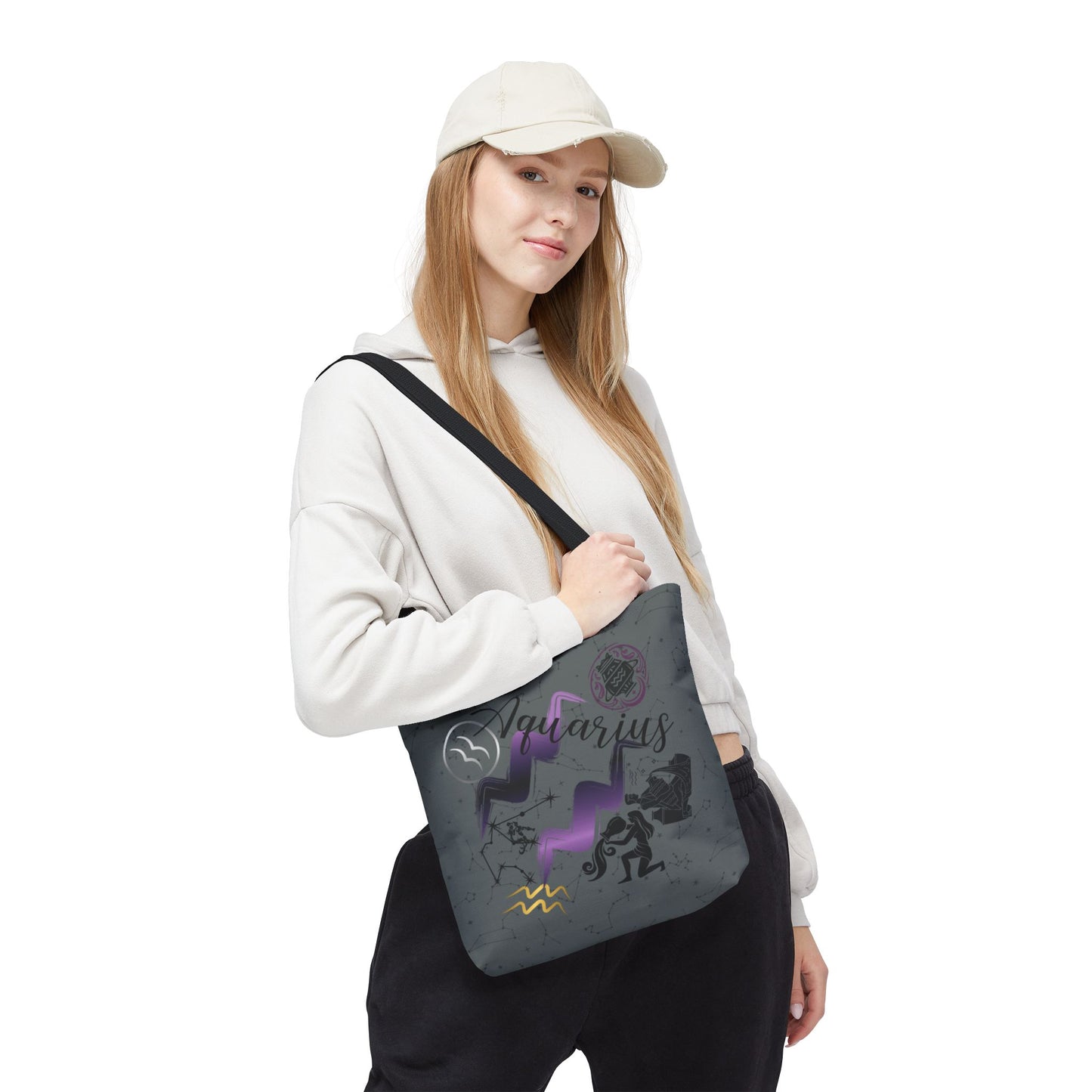Aquarius Zodiac Tote Bag — Mystic Astrology Collection