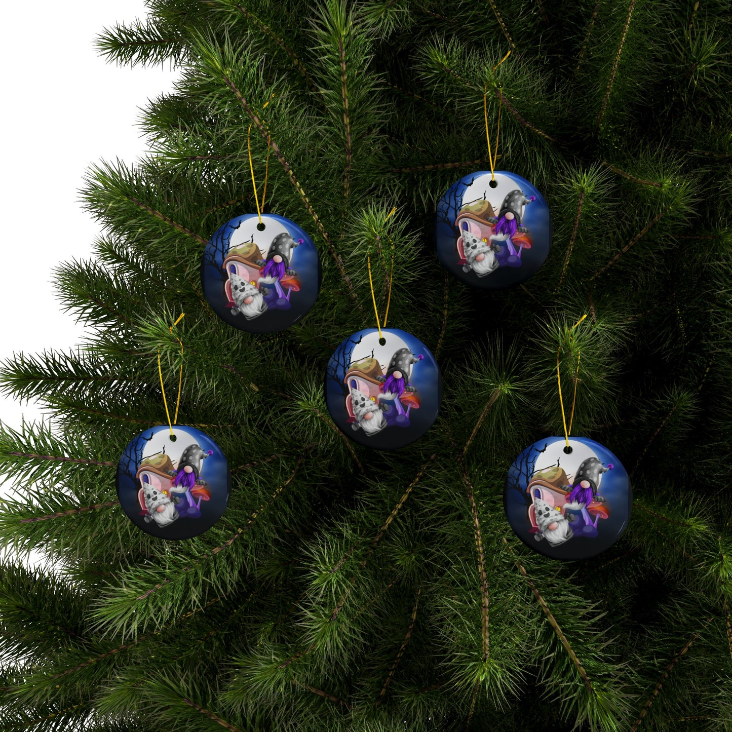 Ghostly Gnomes | Heirloom Ceramic Ornaments (1pc, 3pcs, 5pcs, 10pcs)