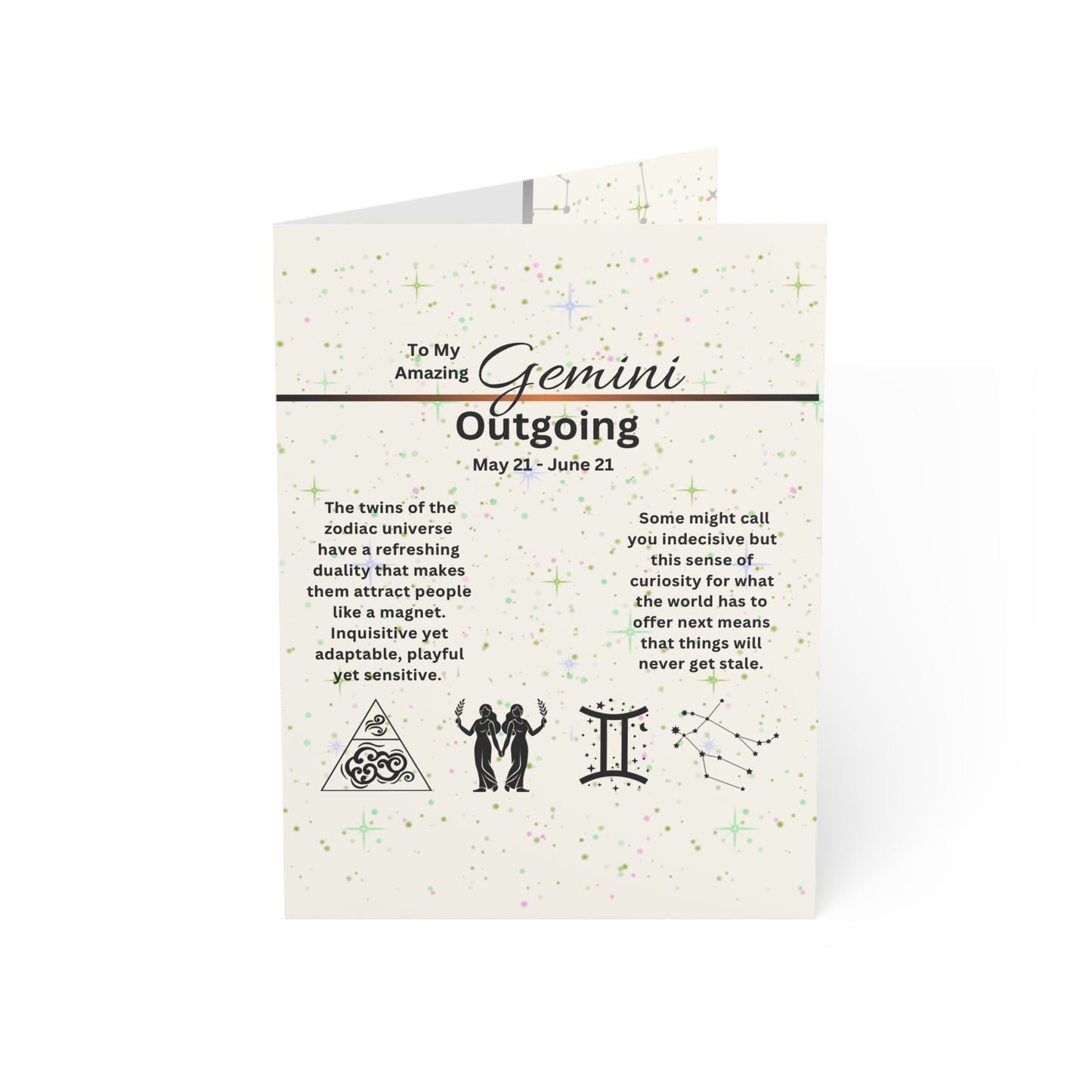 Gemini | Zodiac Greeting Cards |  (1, 10 pcs)