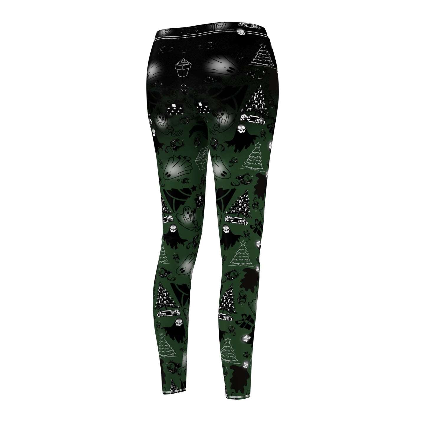 Nightmare Casualties Wear| Boomas Eve (Green) All Over Print Leggings | Women's Casual Holiday Wear