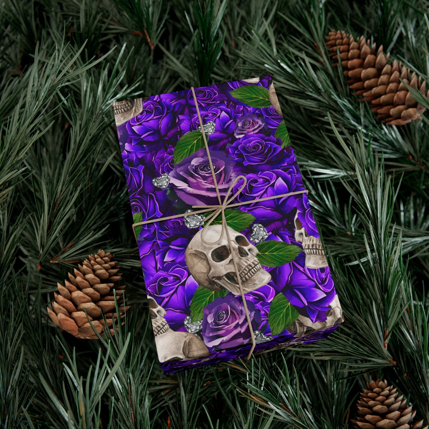 Skulls ‘n’ Roses (Purple) | Diamond Hearts | Gift Wrap Papers