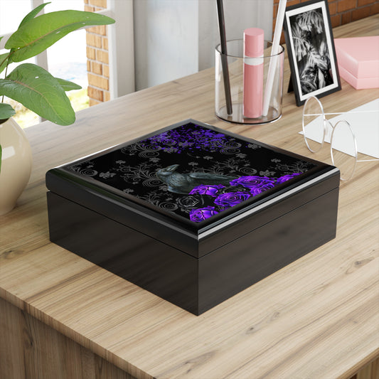 Black Feathers & Purple Roses Jewelry Box | Limited Edition Purple