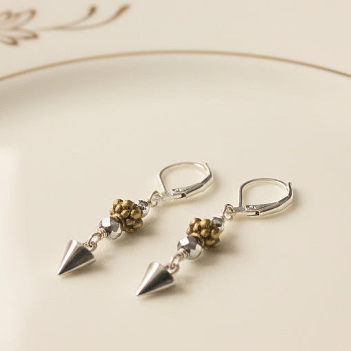 Brass Bead Drop Earrings