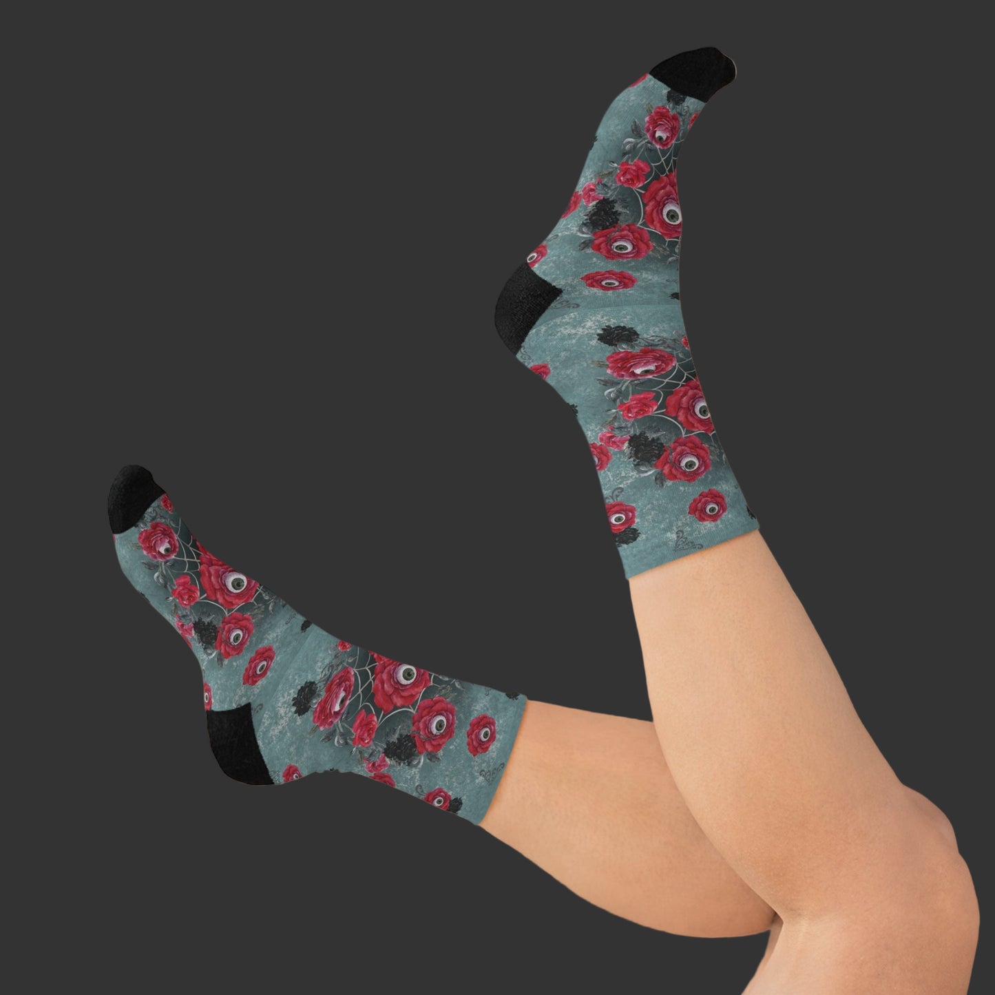Ocular Floral Raven Socks - Recycled Poly Blend