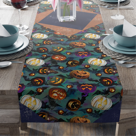 Scary Jacks Halloween Table Runner Decor and Gift