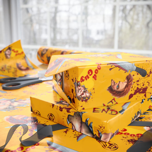 Wrapped in Horror | (Good Guys Yellow Box) | Nightmare Wrapping Paper