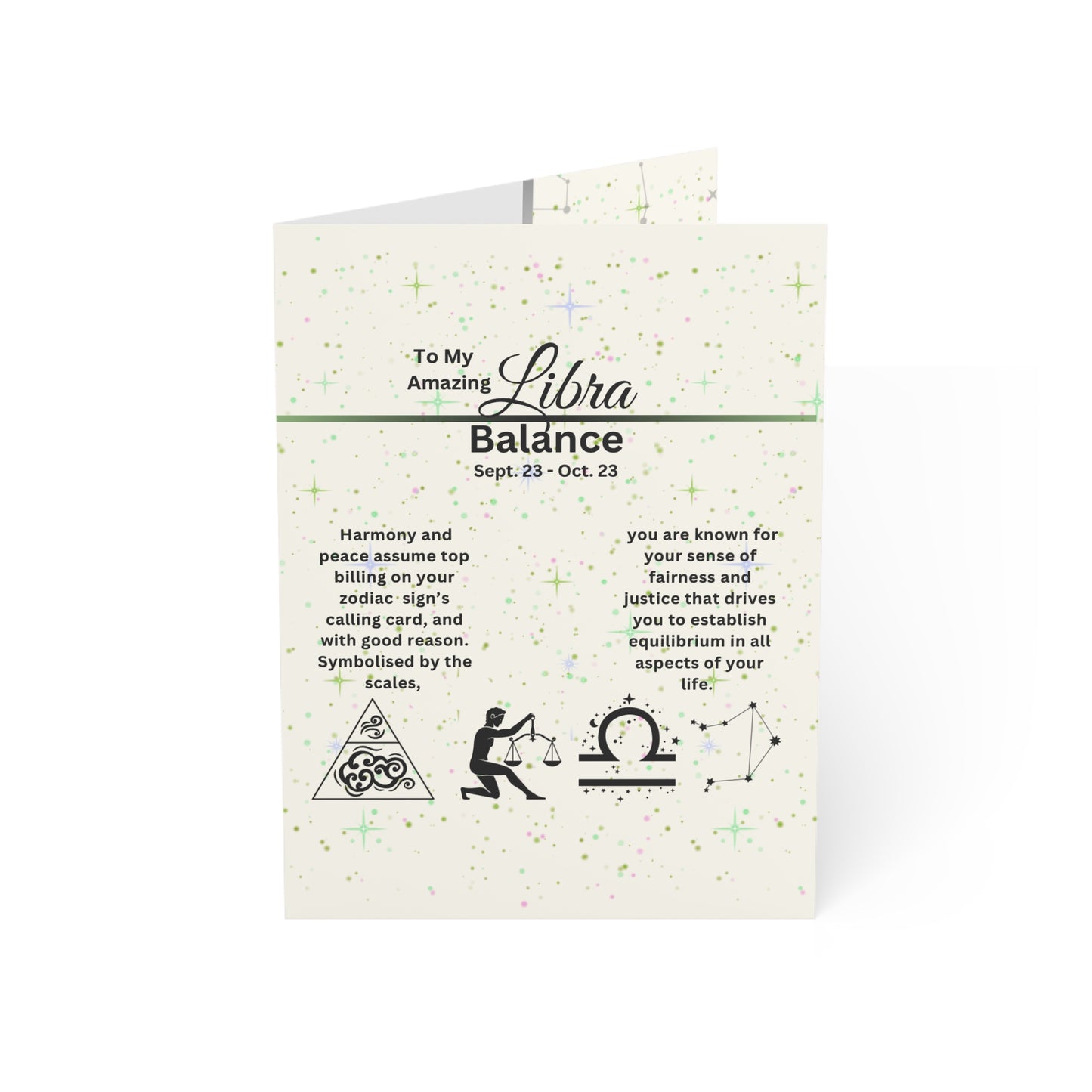 Libra Zodiac Greeting Card | Astrology Design (1, 10 pcs)