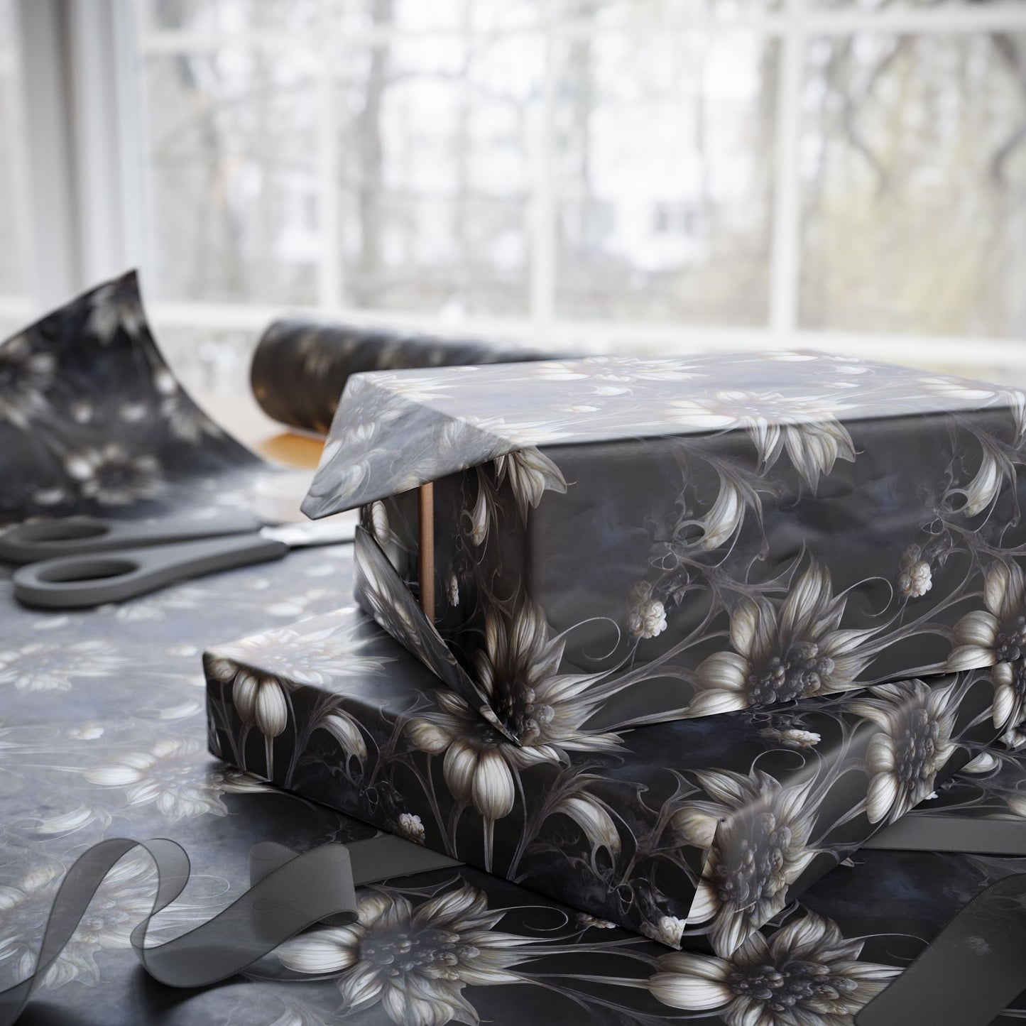 Shadow Florals | Night Garden | Wrapping Papers