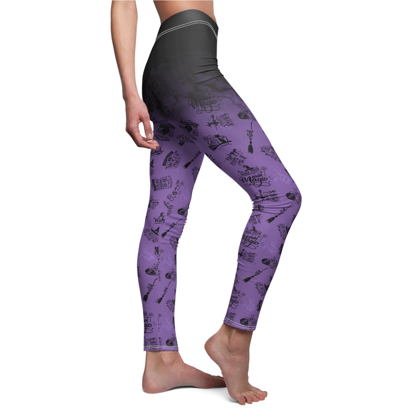 Witch Quotes All-Over Print Leggings — Women's Casual Activewear