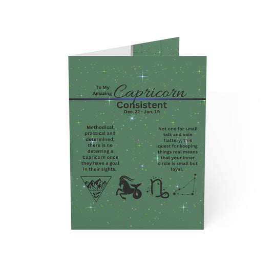 Capricorn Zodiac Greeting Cards | Astrology Card (1, 10 pcs)