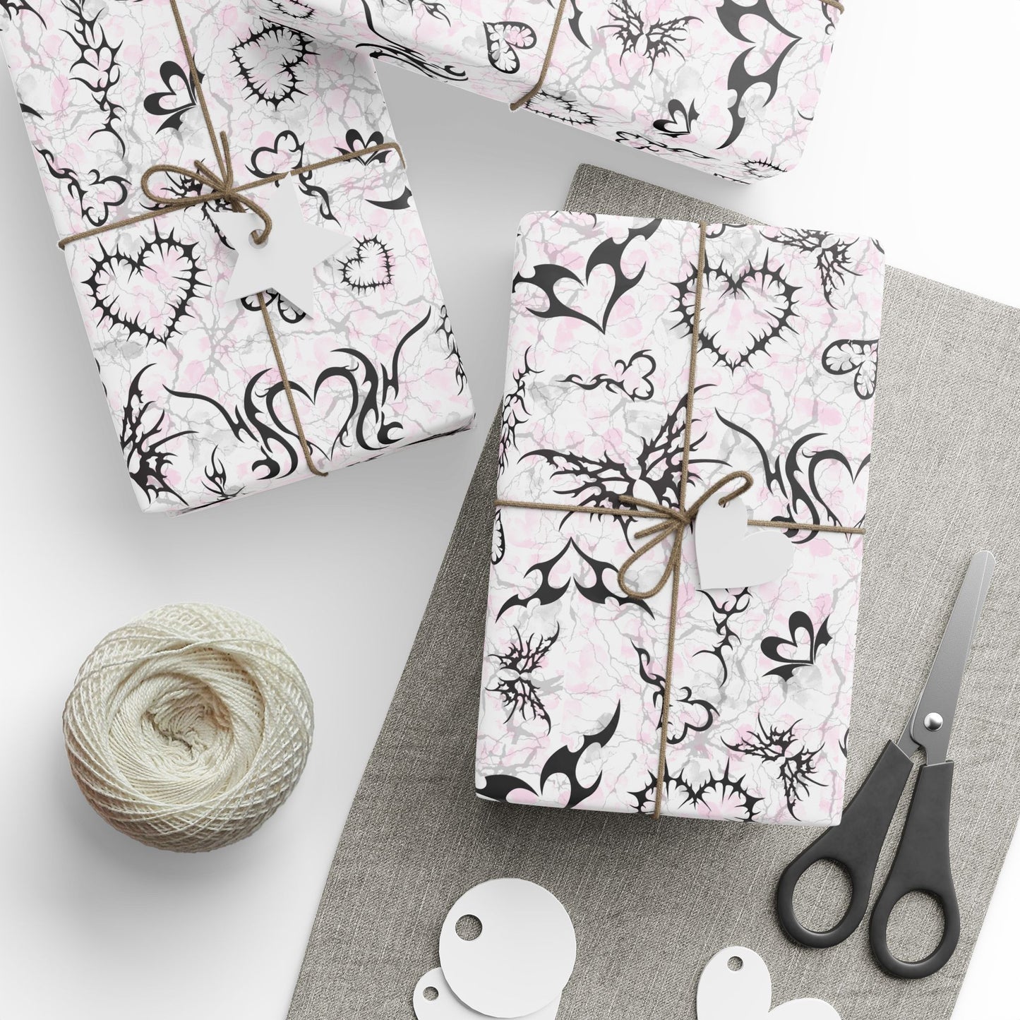 Inked Hearts (Blanca) | Gift Wrap Papers