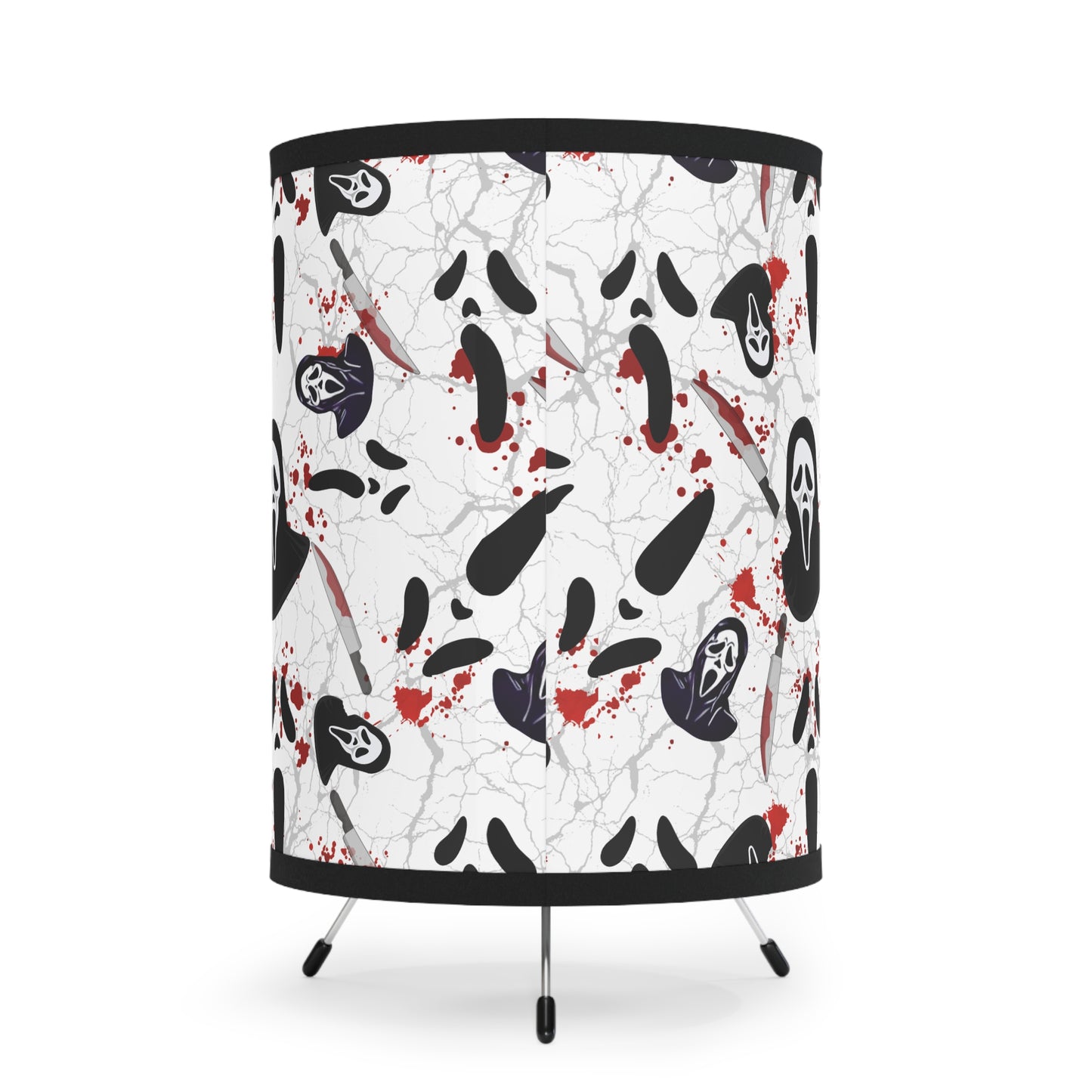 Gothic Tripod Lamp with High-Res Horror Shade | Cozy Lighting for Living?