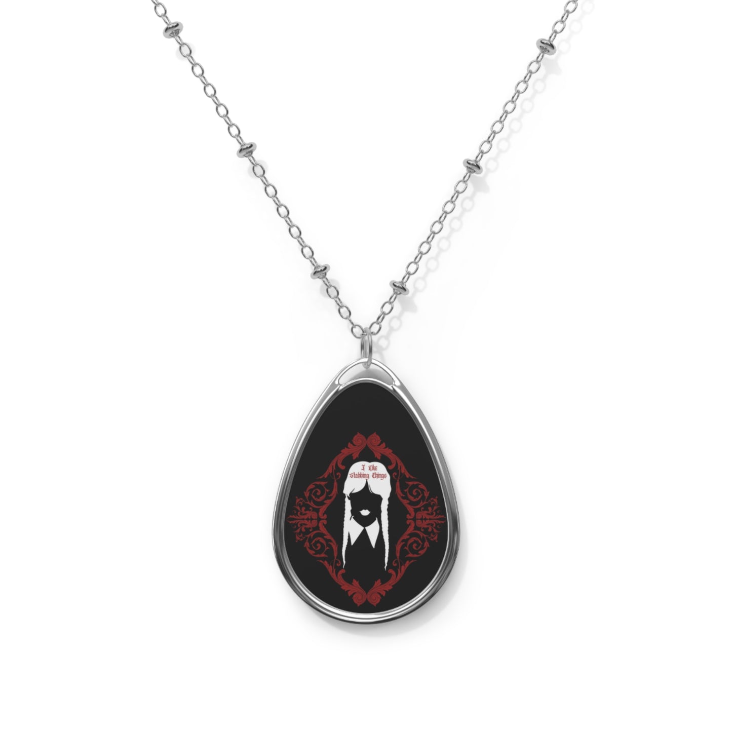 W. Addams | Stabbing Things | Oval Necklace