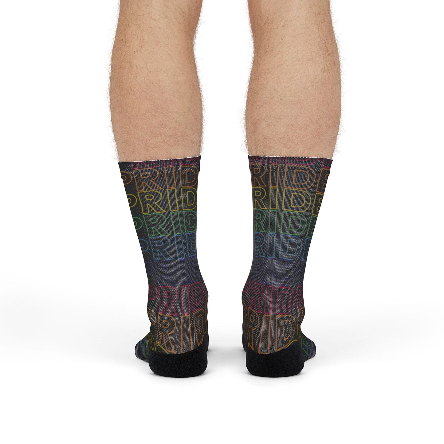 Goth Pride | Rainbow in Black | Poly Crew Socks