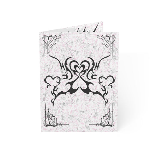 Inked Hearts Tattoo Greeting Cards — Edgy Heart Notes (1, 10, pcs)