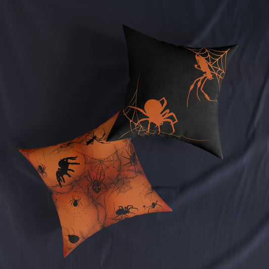 Square Pillow Eerie Spiders Arachnophobia Decorative Pillow