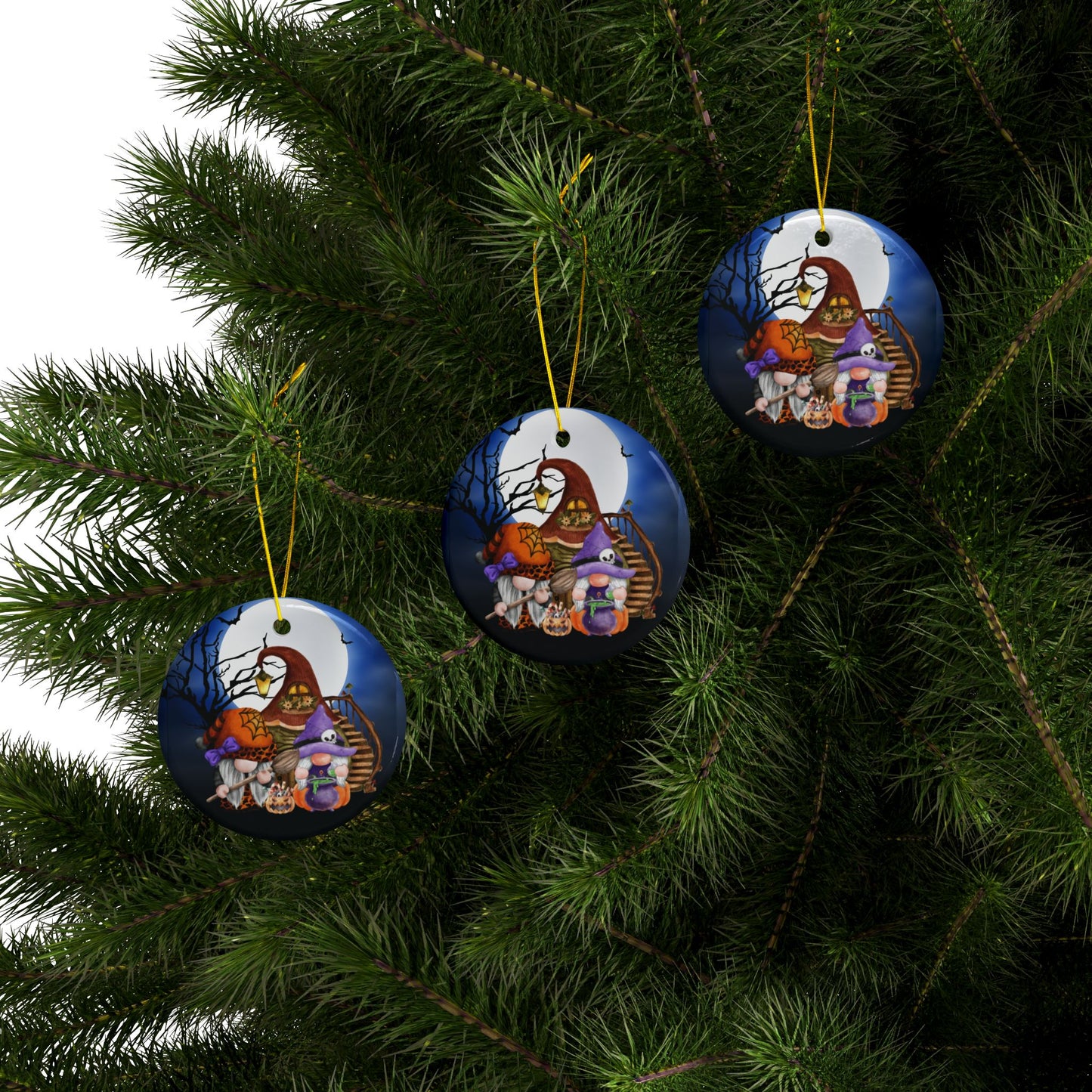 Witchy Gnomes | Heirloom Ceramic Ornament (1pc, 3pcs, 5pcs, 10pcs)