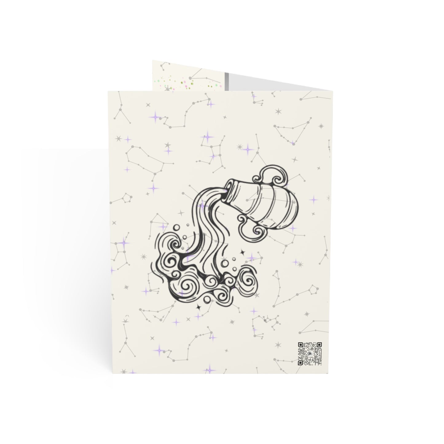 Aquarius | Cream | Zodiac Greeting Cards |  (1, 10 pcs)