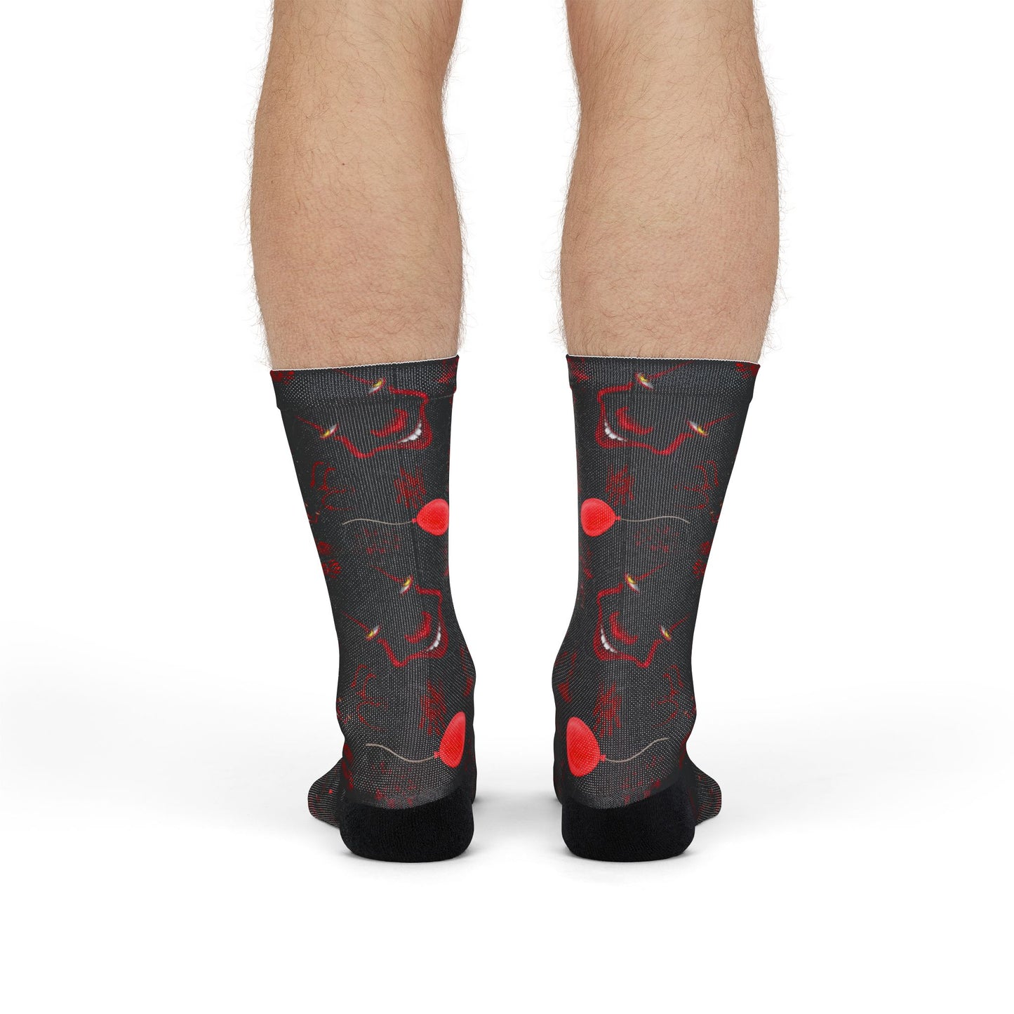 Horror Socks | Red Balloon in Black | Recycled Poly Socks | Cozy and Scary