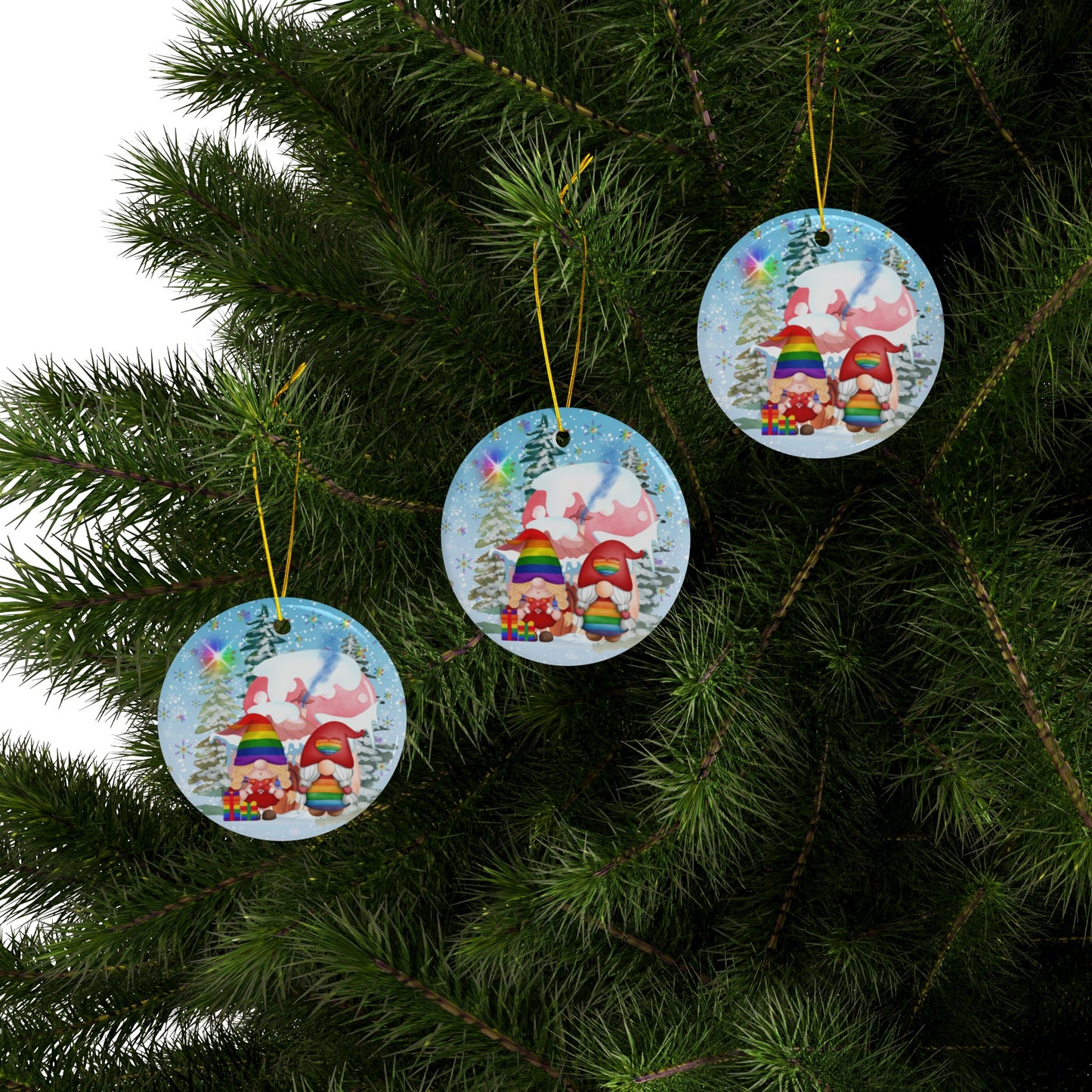 Joyful World | Pride-mas Holiday | Heirloom Ceramic Ornaments (1pc, 3pcs, 5pcs, 10pcs)