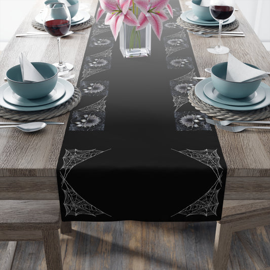 Floral Web Table Runner | Night Garden | (Poly)