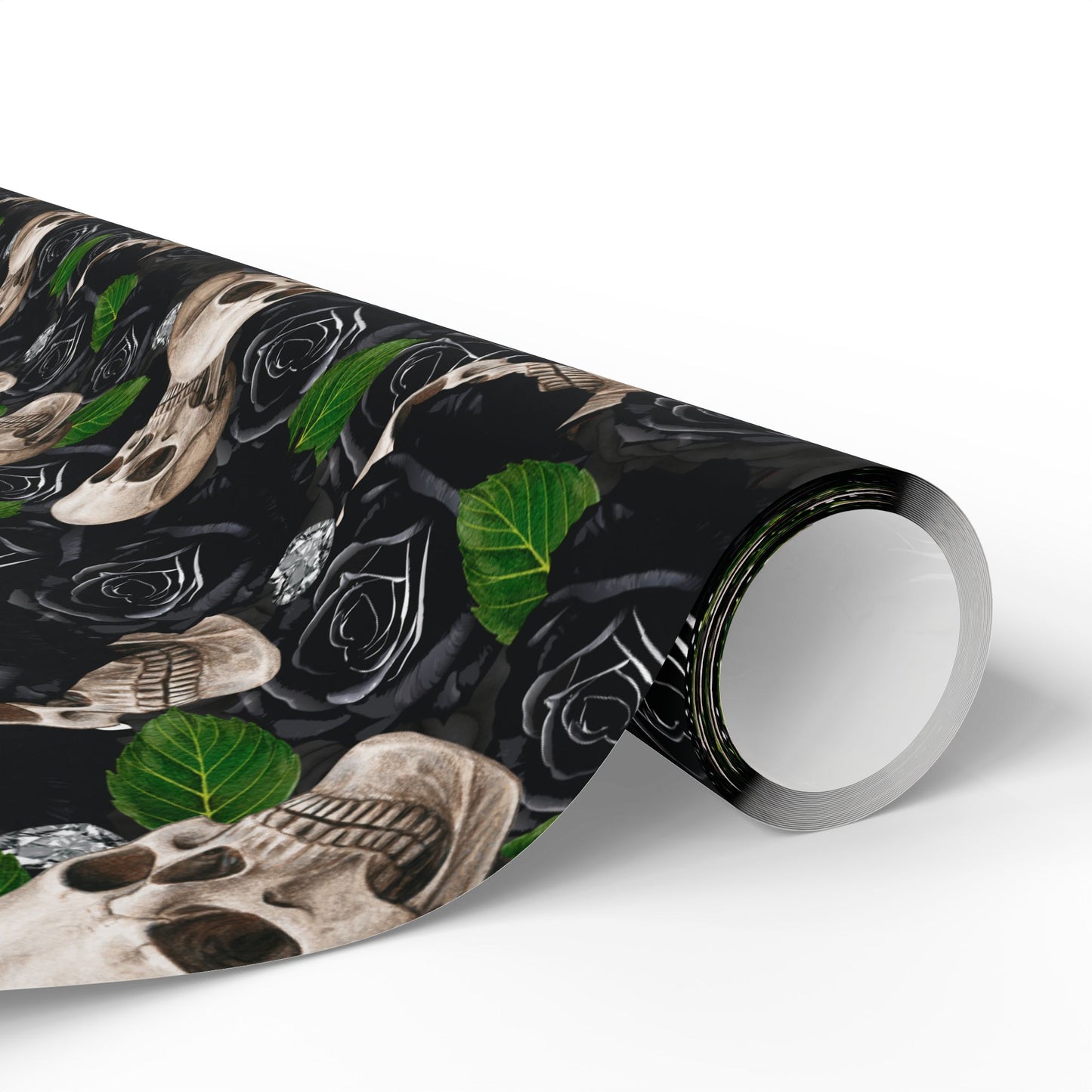 Skulls 'n' Roses (Black) | Diamond Hearts | Wrapping Paper