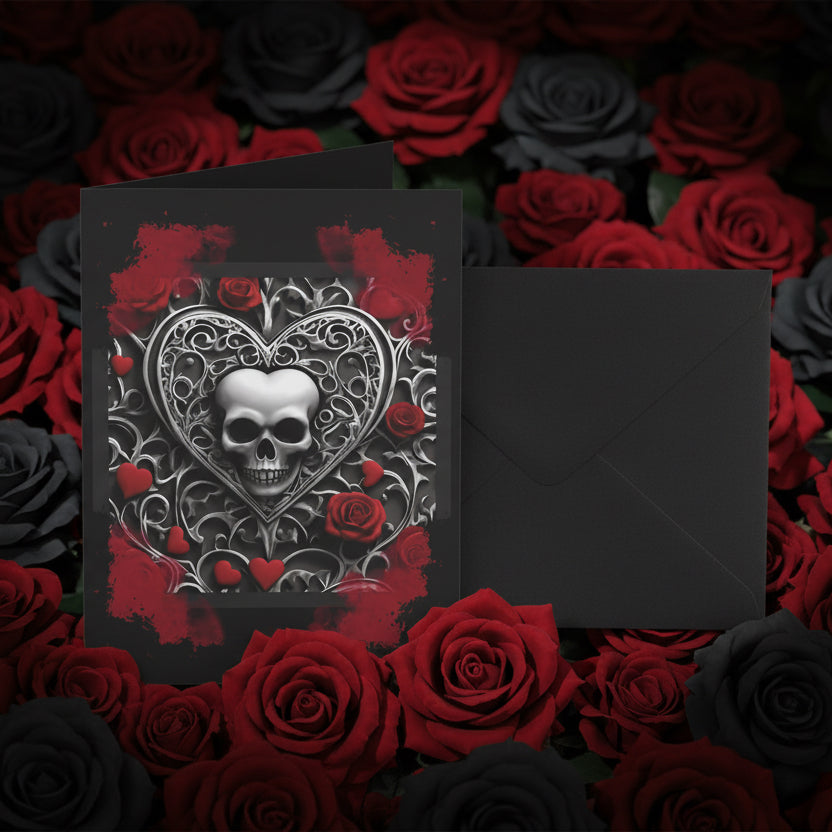 Gothic Hearts Greeting Cards (1, 10 pcs)