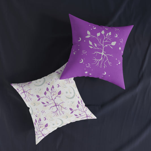 Moon Roots (Mystic Purple) Decorative Pillow | 3 sizes