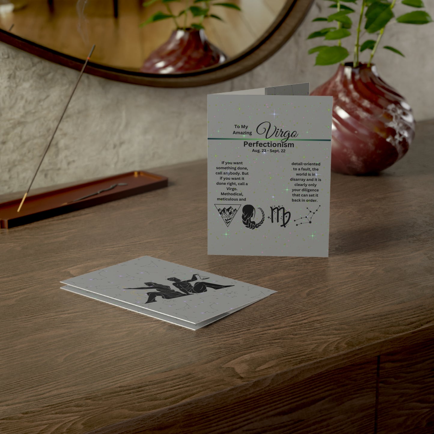 Virgo | Zodiac Greeting Cards |  (1, 10 pcs)