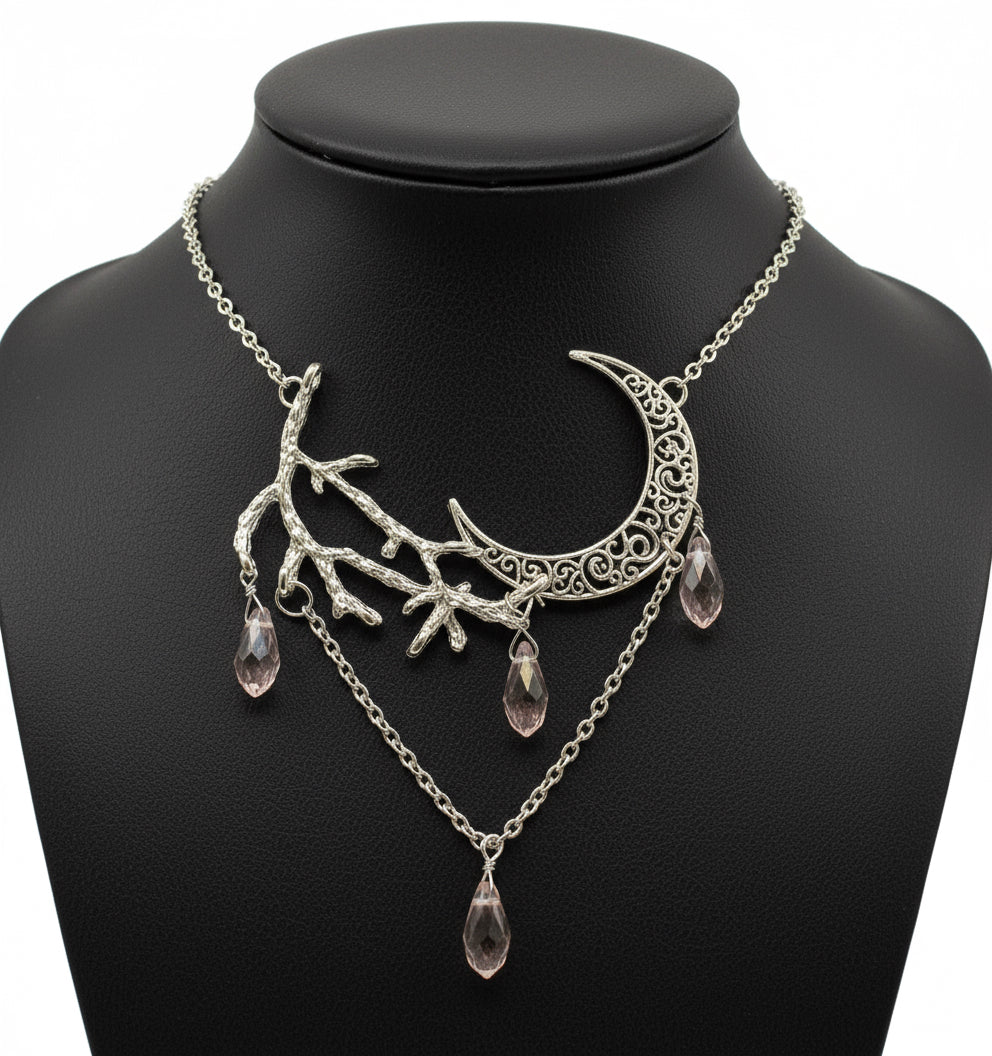 Moon Drops in Enchanted Forest Chokers | Crescent Moon / Branches Necklaces (4 Styles)