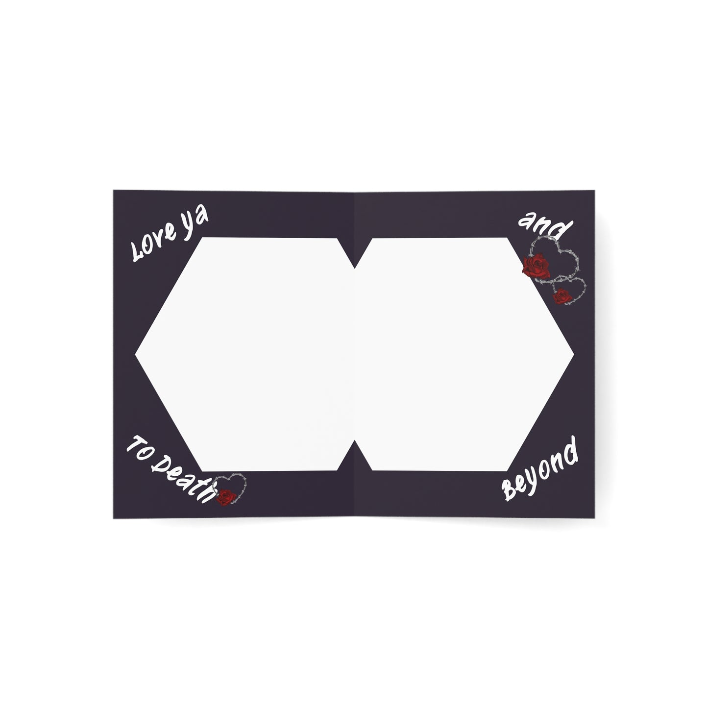 Love Ya to Death Greeting Card — Gothic Grim Reaper Hearts (Pack Options)