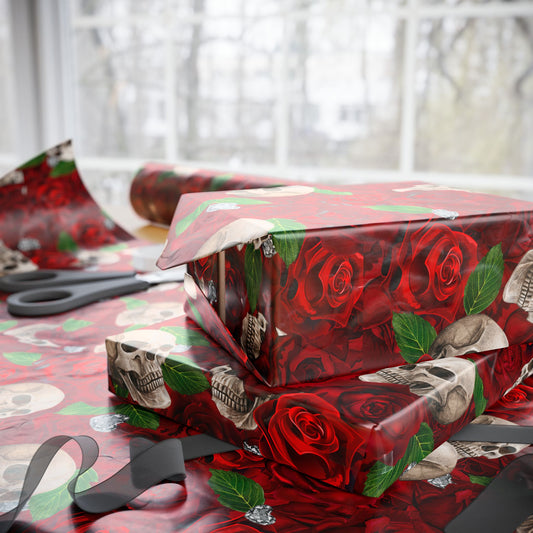 Skulls ‘n’ Roses (Red)| Diamond Hearts | Gift Wrap Papers