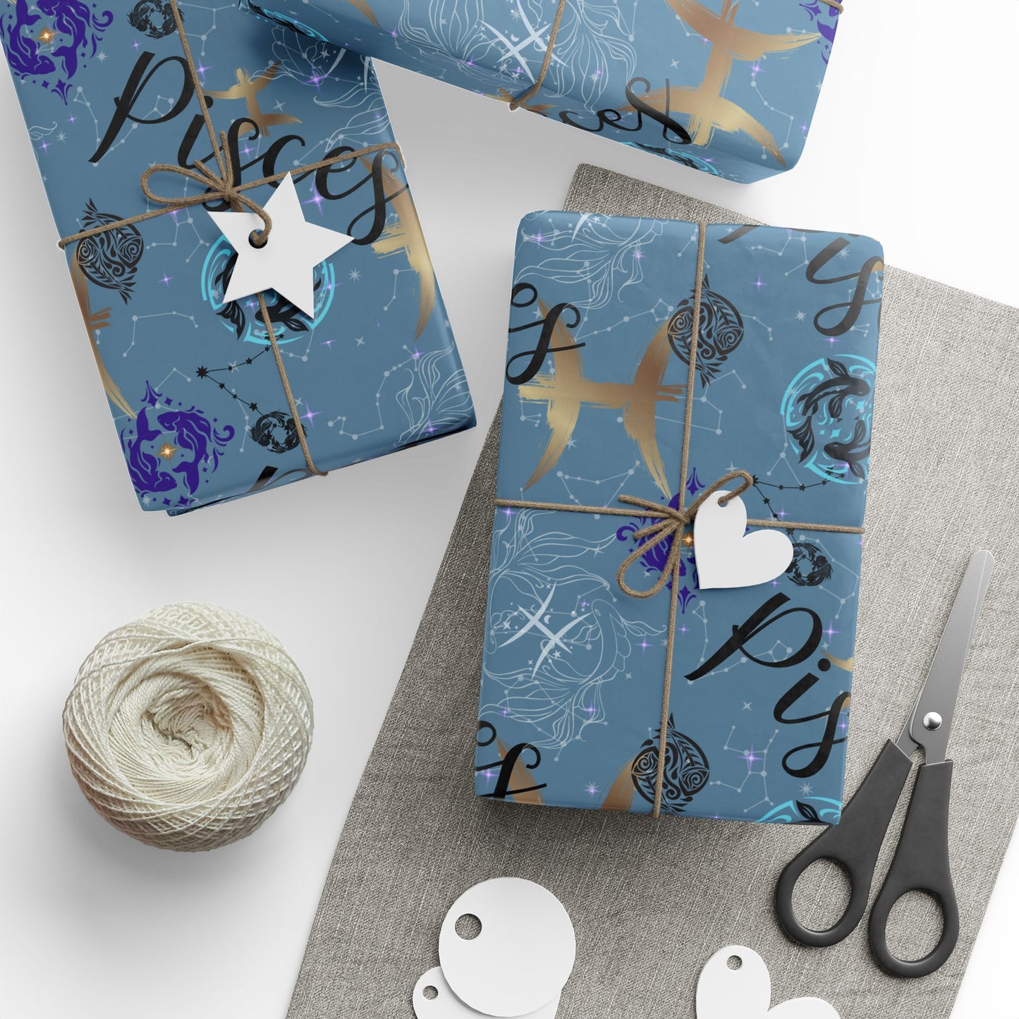 Pisces | Blue | Zodiac Birthday Wrapping Papers