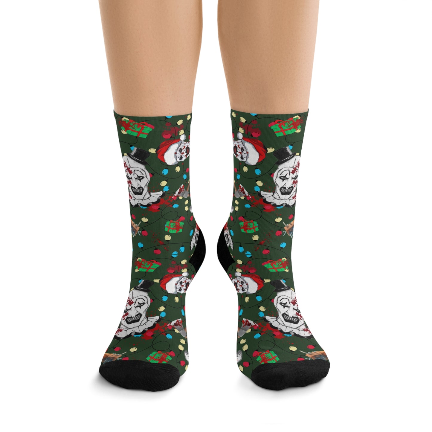 Horror Socks | Terror Santa | Recycled Poly Socks | Cozy and Scary