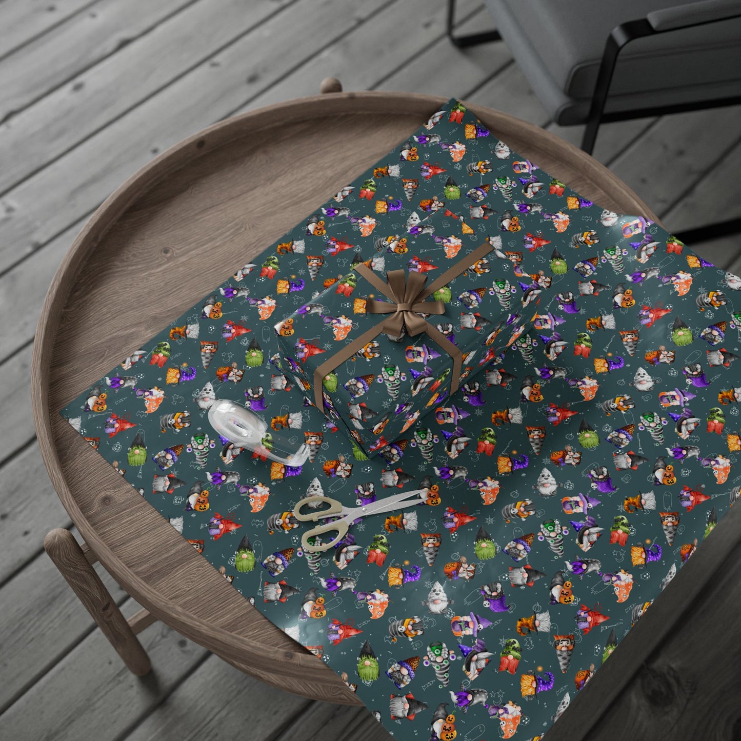 Gnome-o-ween Halloween Gift Wrap | Spookymas Gnomes