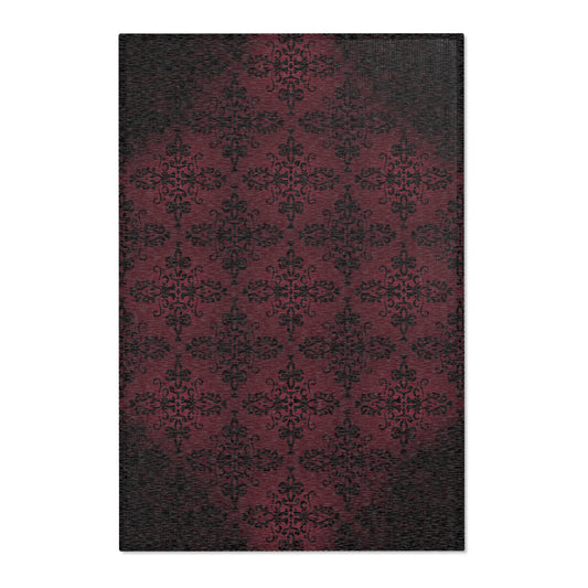 Red Lace Rug | Damask | Area Rug (3 Sizes)