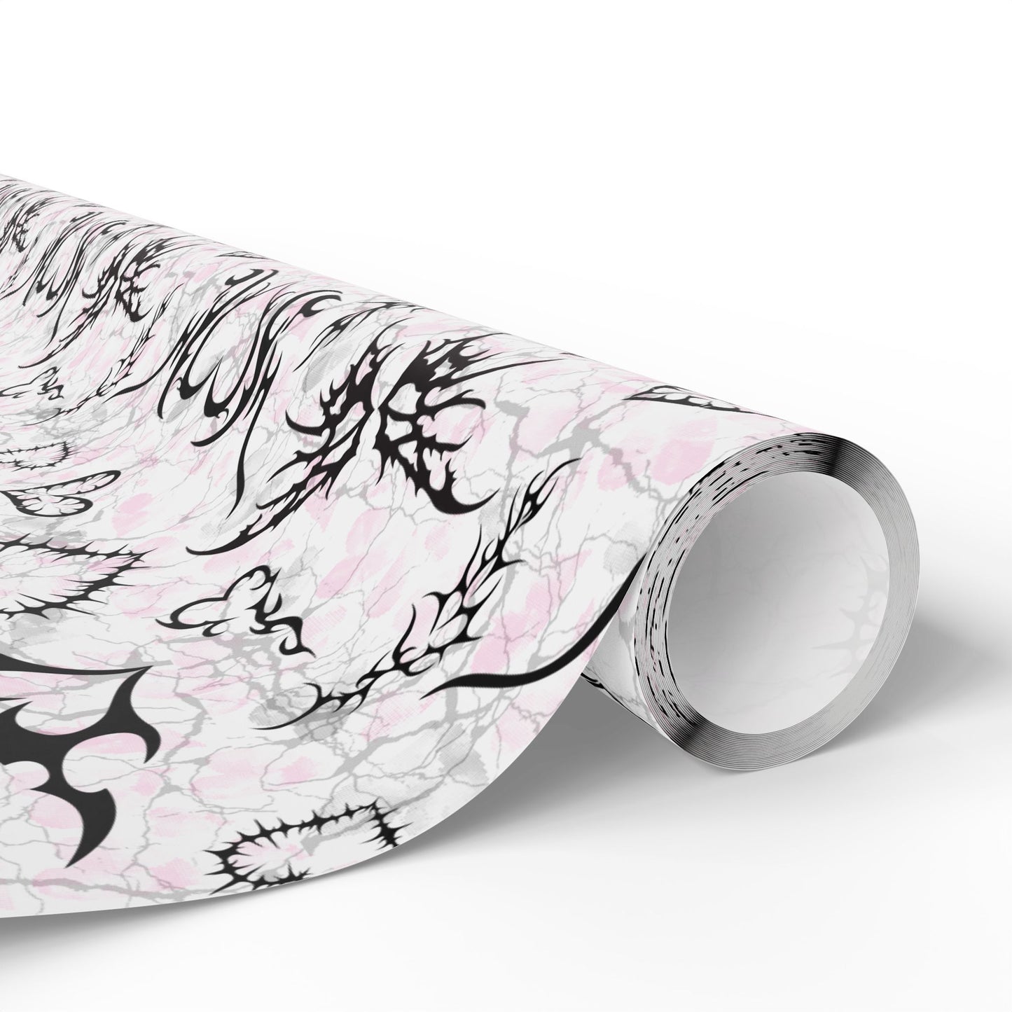 Inked Hearts (Blanca) | Gift Wrap Papers | Tattoo-Style Inked Hearts Gift Wrap Paper