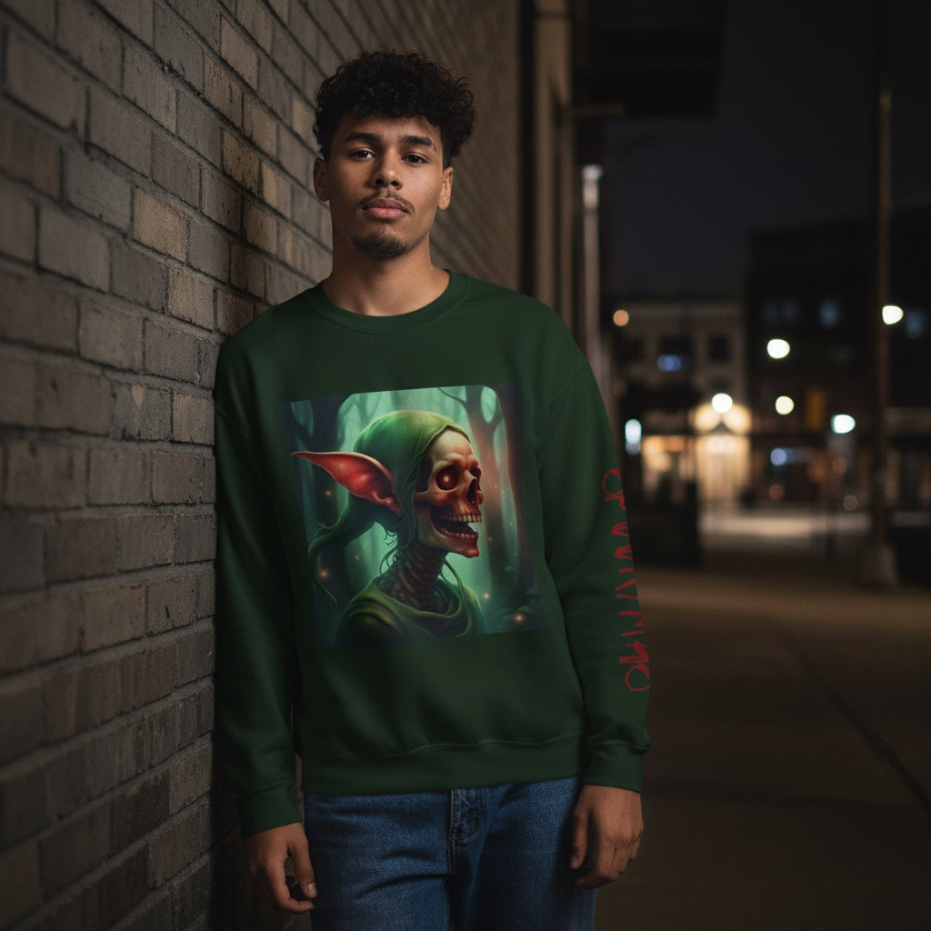 Terror Elf | Crewneck Sweatshirt - Cozy Ugly Holiday Pullover, Unisex Sweatshirt,