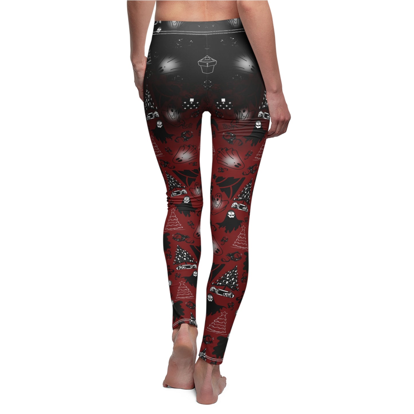 Nightmare Casualties Wear | Boomas Eve (Red)  All Over Print | Leggings Women's Casual Holiday Wear