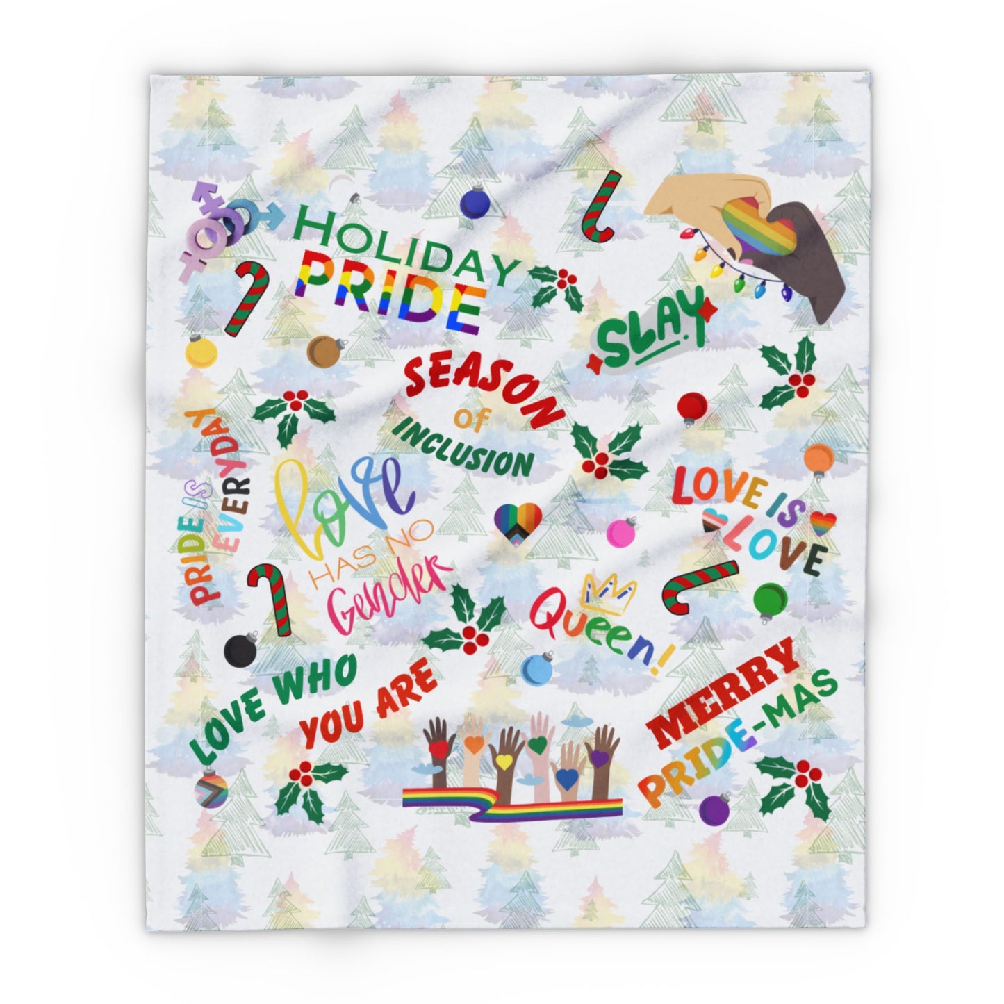 Holiday Pride | Community Pride | Velveteen Microfiber Blanket