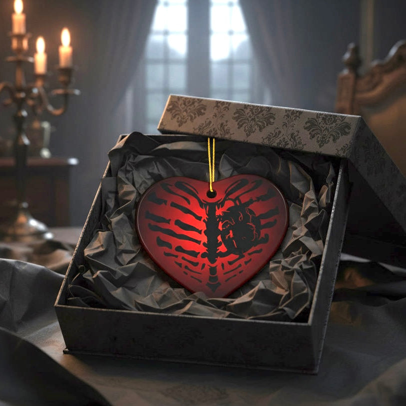 See, My Love | X Ray Heart Gothic Soul Ceramic Ornament (1pc, 3pcs, 5pcs, 10pcs)