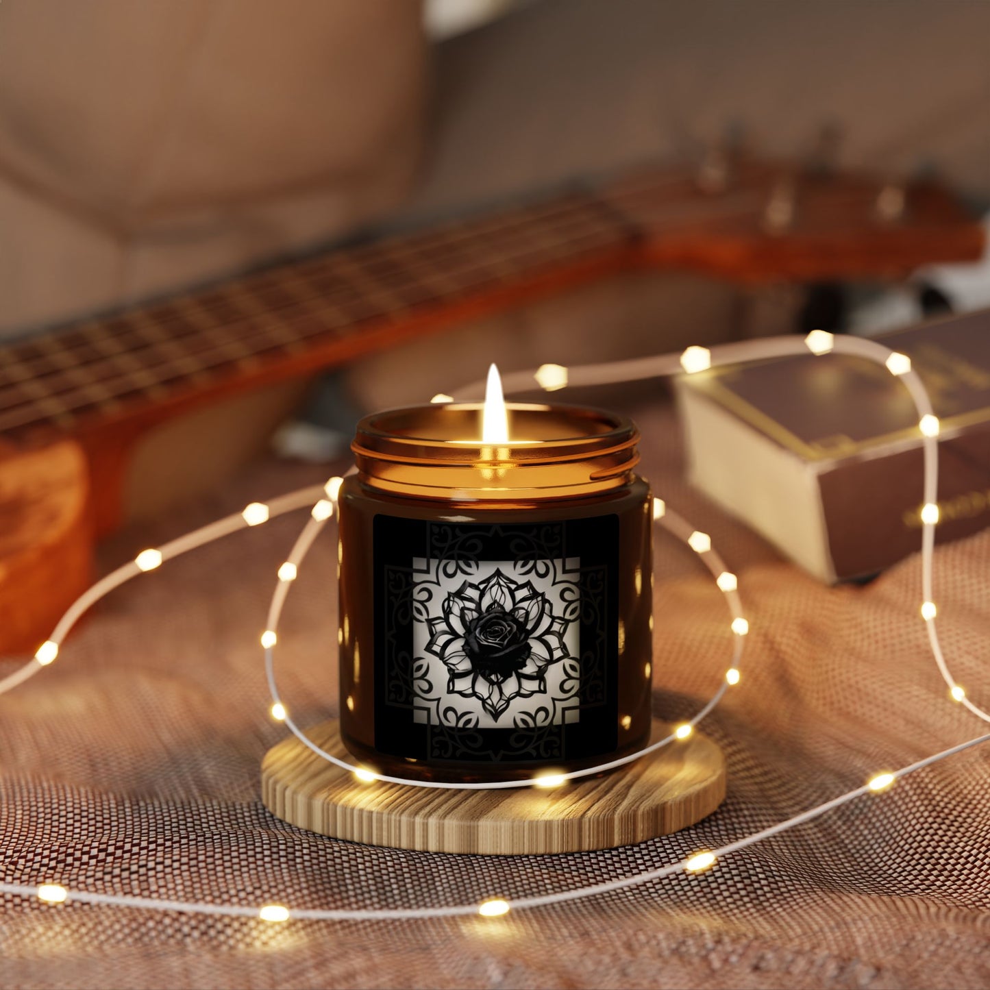 Sinister Black Rose | Scented Soy Candle (Amber Jar)