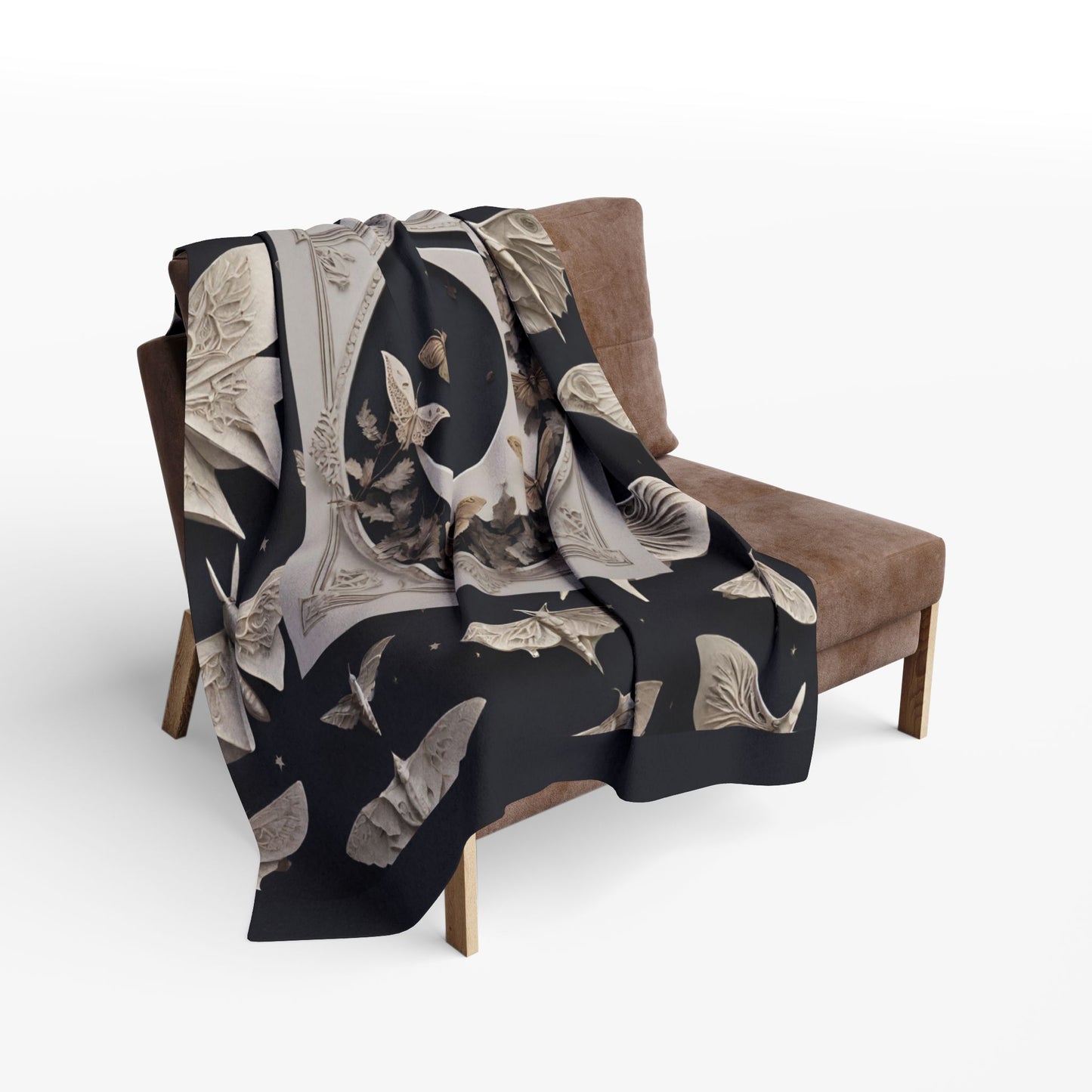 Moon Moths | Fleece Microfiber Blanket | Enchanting Design