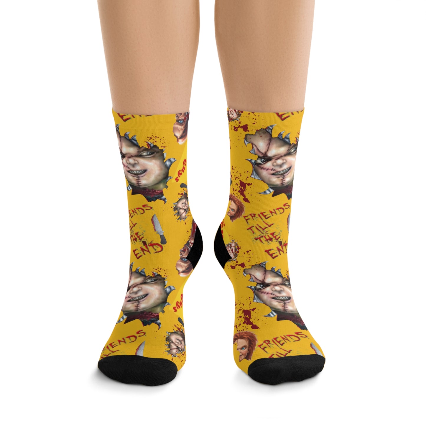 Horror Socks | Good Guys Yellow Box | Recycled Poly Socks | Cozy and Scary