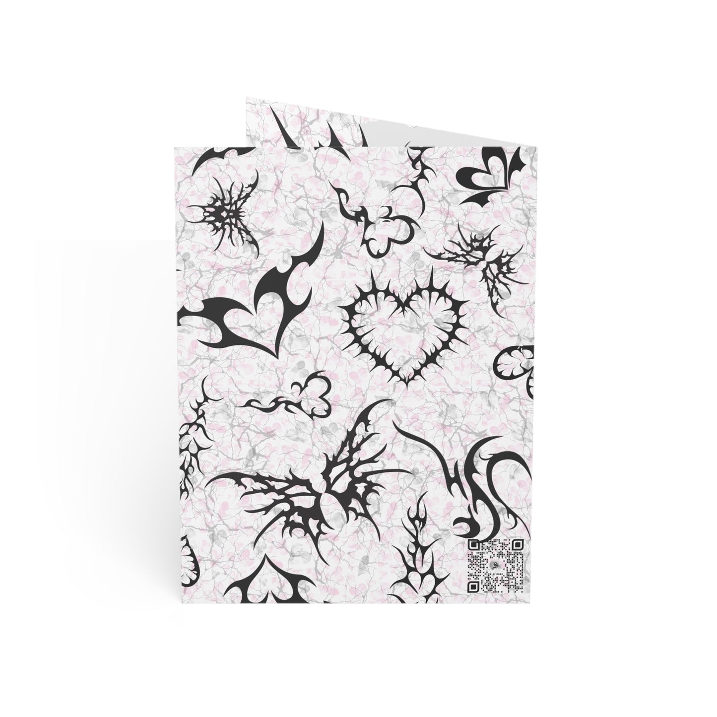 Inked Hearts Tattoo Greeting Cards — Edgy Heart Notes (1, 10, pcs)